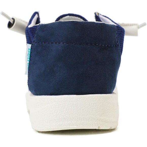 Women's Navy Blue Casual Slip On Deck Canvas Loafers Sneakers Boot Shoes - Picture 4 of 8